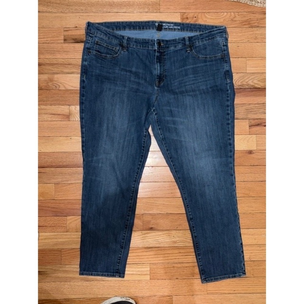 Gap Girlfriend Jeans Womens 20/35R Blue Medium Wash Mid Rise Coupe Relaxed T56-3